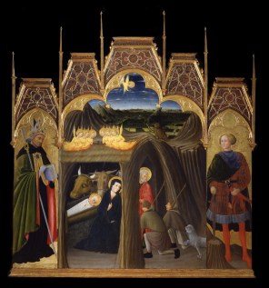 성 아우구스티노와 성 갈가노 사이의 목동들의 경배_by Pietro di Giovanni di Ambrogio_in Museum of Sacred Art_Asciano.jpg